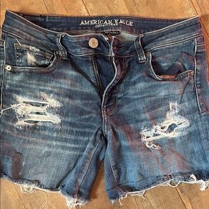 American Eagle Outfitters Blue Jean Shorts Distressed Style